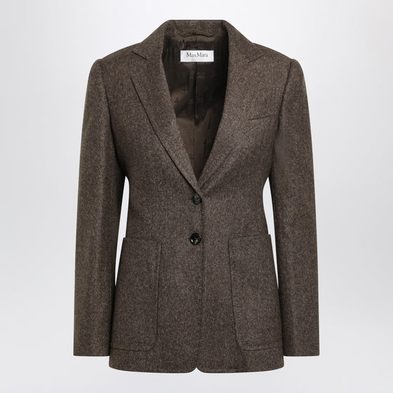 Max Mara Brown single-breasted jacket in wool tweed