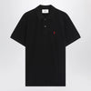 Ami Paris Ami De Coeur black polo shirt