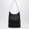 LEMAIRE Ash-black belted tote bag in cotton canvas