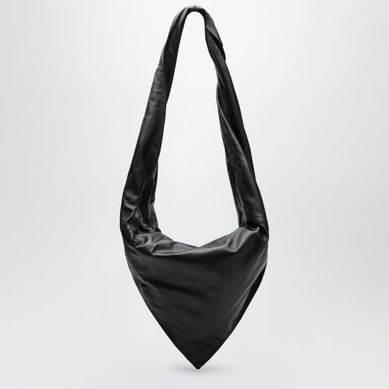 LEMAIRE Scarf bag in black/brown leather