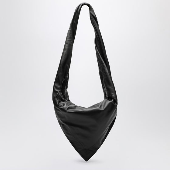 LEMAIRE Scarf bag in black/brown leather