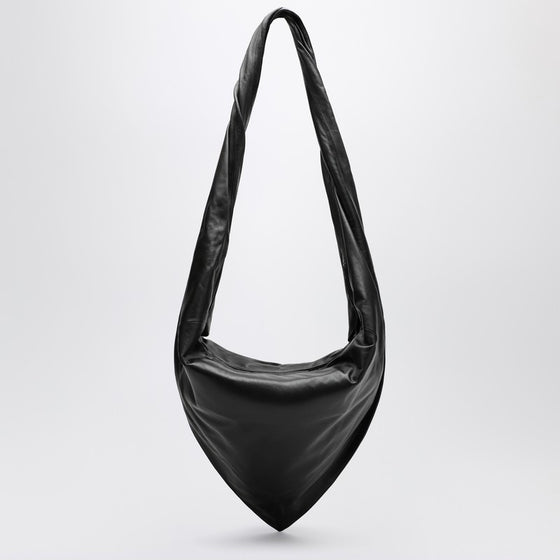 LEMAIRE Scarf bag in black/brown leather