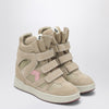 ISABEL MARANT Bekett wedge sneakers in beige/pink suede
