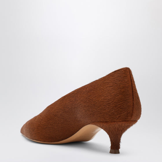 Le Monde Béryl Babouche Kitten cowhide-effect décolleté