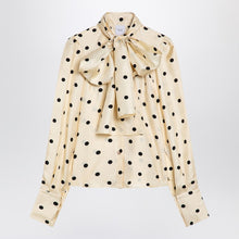  Patou Polka dot silk blouse with bow