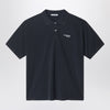 Acne Studios Black polo shirt with distressed finish