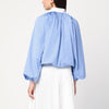 Patou Striped balloon-sleeve shirt in light blue