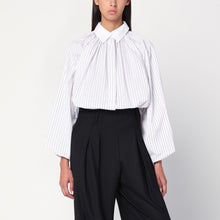  Patou Striped balloon-sleeve shirt in white