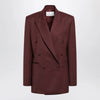 The Frankie Shop Monterey burgundy structured wool-blend jacket