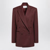 The Frankie Shop Monterey burgundy structured wool-blend jacket