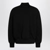 Givenchy Black leather bomber jacket with wool sleeves