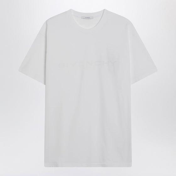 Givenchy White cotton and silk T-shirt with jacquard logo