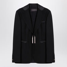  Max Mara Pianoforte Black wool smoking jacket