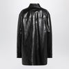 Sportmax Black leather shirt jacket