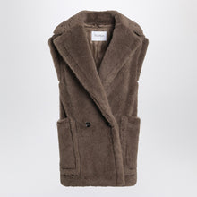  Max Mara Brown Teddy gilet in alpaca and wool