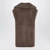 Max Mara Brown Teddy gilet in alpaca and wool