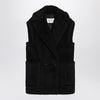 Max Mara Black Teddy gilet in alpaca and wool