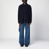 Destin Navy wool overshirt with graphic print