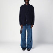  Destin Navy wool overshirt with graphic print