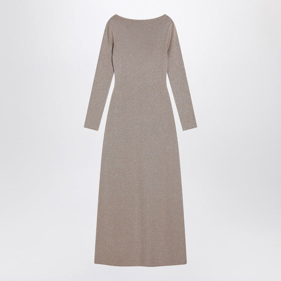 Max Mara Pianoforte Beige dress in viscose and lurex yarn