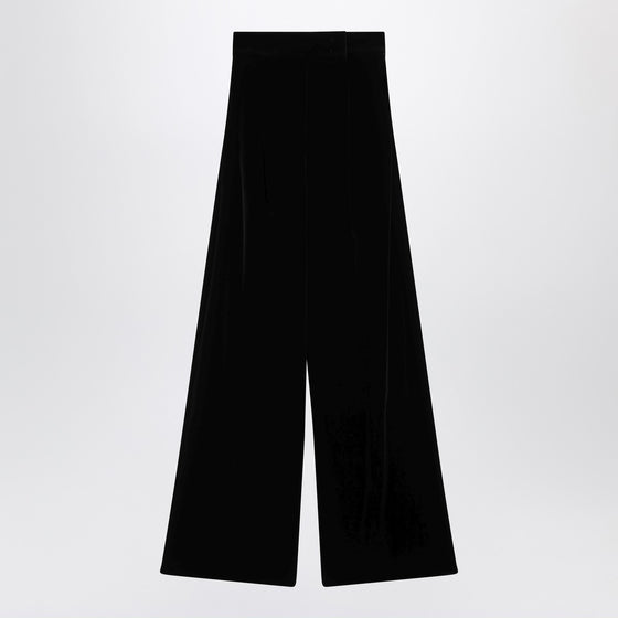 Max Mara Black trousers in shaved velvet