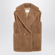  Max Mara Camel-coloured Teddy fabric waistcoat