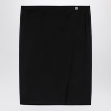  Givenchy Black wool skirt with metal button 4G