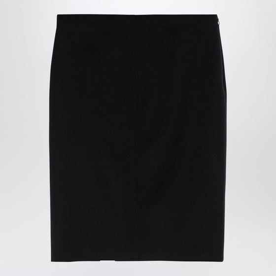 Givenchy Black wool skirt with metal button 4G