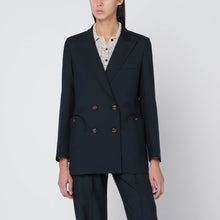  Blazé Milano Navy blue wool and mohair blazer first class