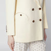 Blazé Milano Butter-coloured double-breasted jacket in linen and silk