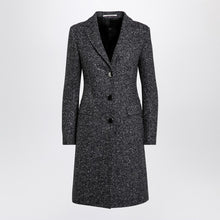 Tagliatore Black/white wool blend single-breasted coat