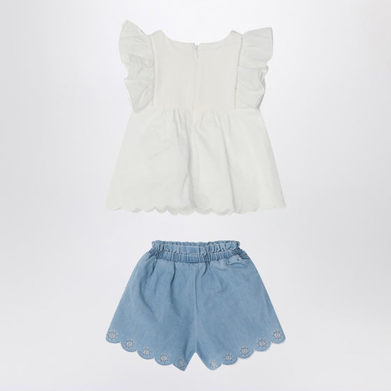 Chloé White and blue cotton suit