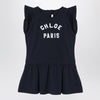 Chloé Navy blue cotton dress with logo