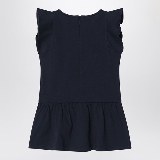 Chloé Navy blue cotton dress with logo