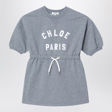  Chloé Long-sleeve grey dress with logo