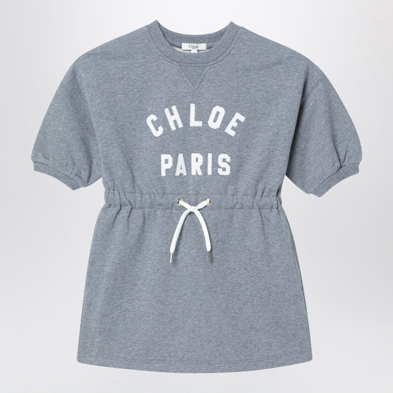 Chloé Long-sleeve grey dress with logo