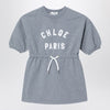 Chloé Long-sleeve grey dress with logo