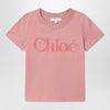 Chloé Pink cotton T-shirt with logo