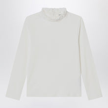  Chloé White top with high neck and ruffles