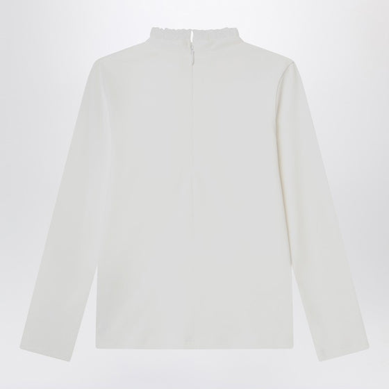 Chloé White top with high neck and ruffles