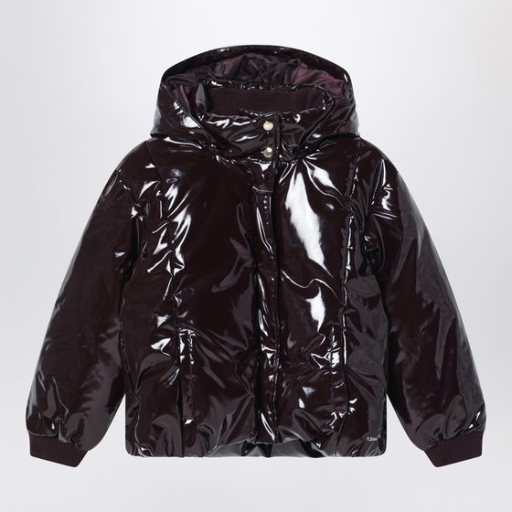 Chloé Shiny burgundy down jacket