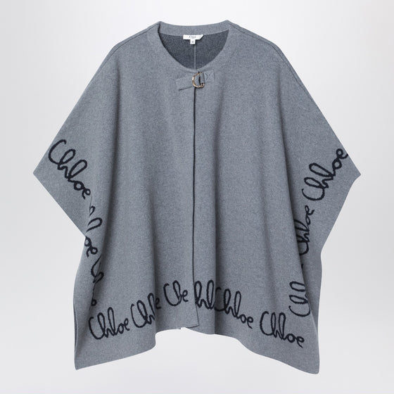 Chloé Grey cape-style jacket with logo