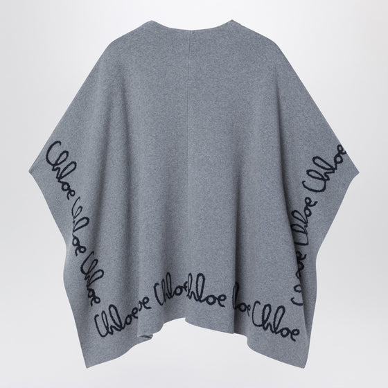 Chloé Grey cape-style jacket with logo