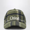 Chloé Dark green check baseball cap