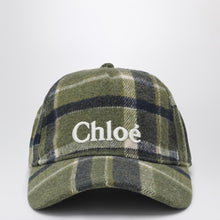  Chloé Dark green check baseball cap