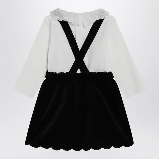 Chloé White and blue velvet dress