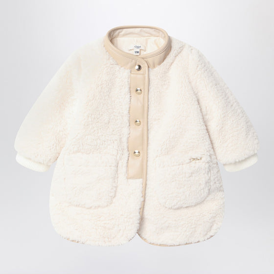 Chloé White shearling-effect jacket