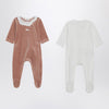 Chloé Set of 2 cotton sleepsuits white and beige