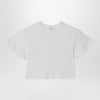 Chloé White cropped T-shirt with logo embroidery