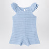 Chloé Light blue openwork romper with logo embroidery